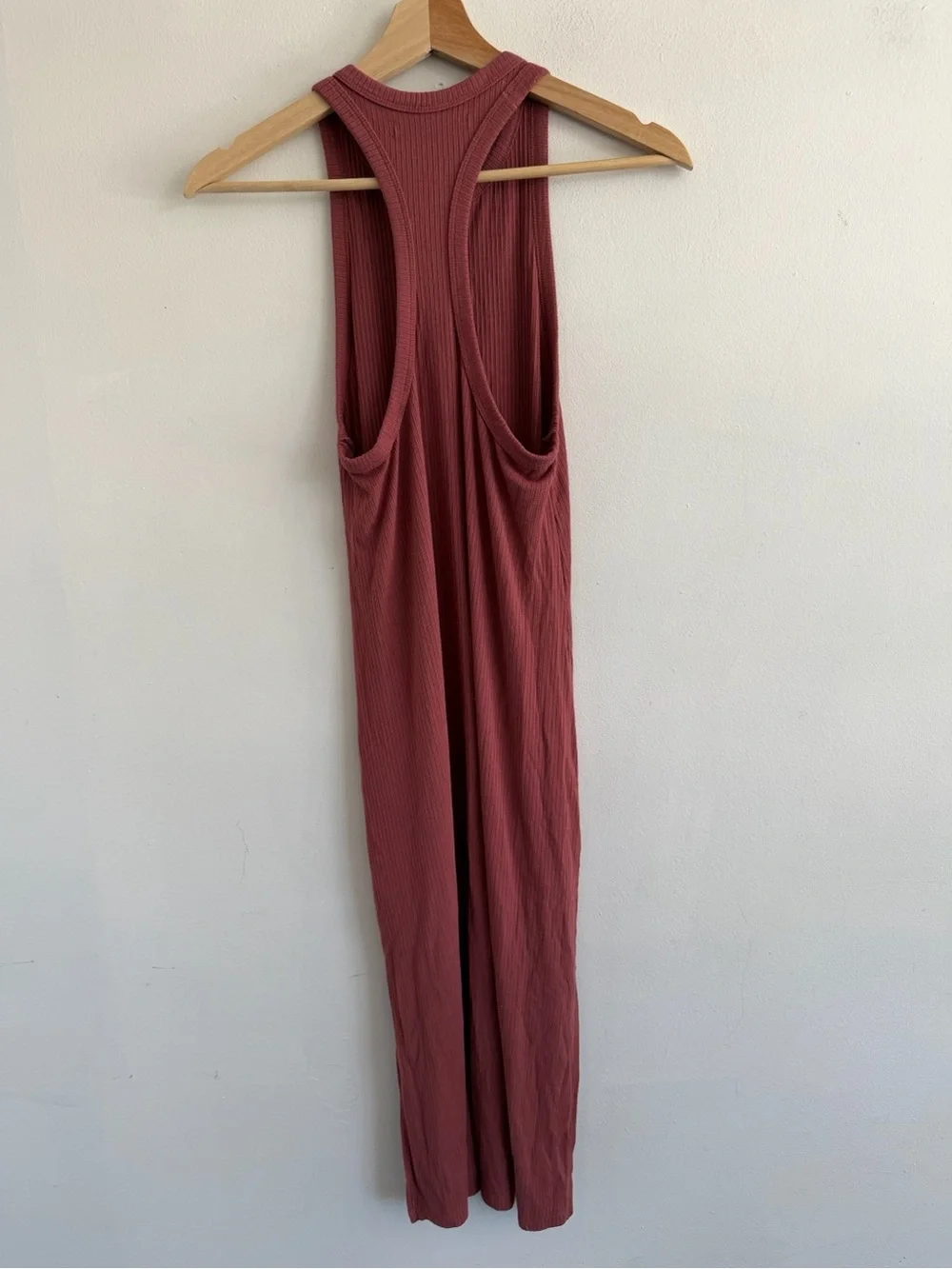 Abercrombie & Fitch Ribbed Tank Maxi Dress in Dusty Rose